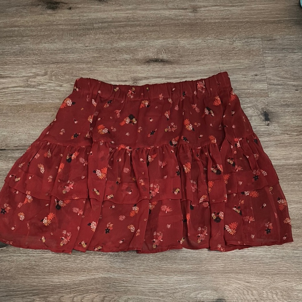 Free People floral burgundy skirt